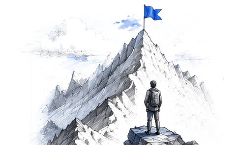 Mountain progress illustration